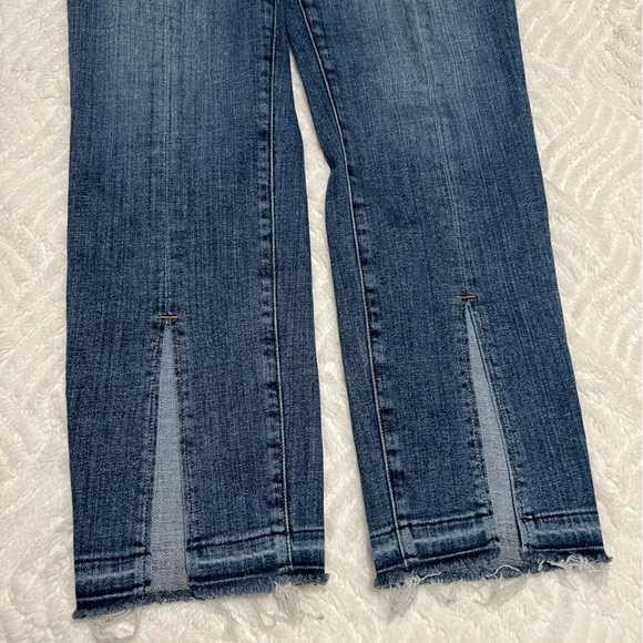 FRAME Le Nouveau Straight Jeans Size 29 Blue Ankle Slit Raw Hem High Rise EUC - Picture 12 of 12